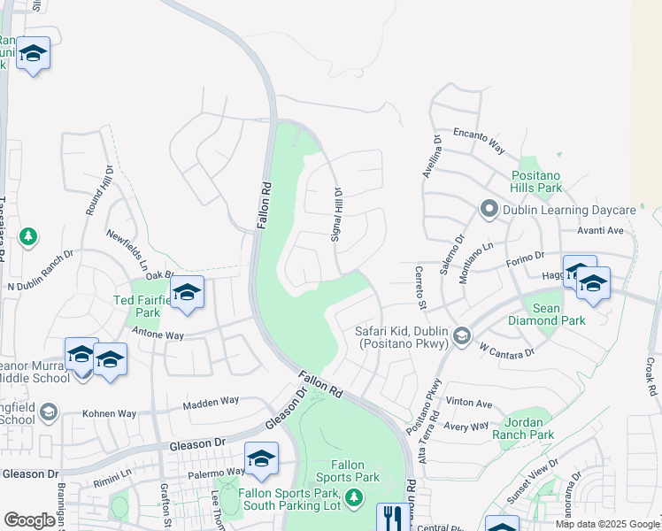 map of restaurants, bars, coffee shops, grocery stores, and more near 5358 Signal Hill Drive in Dublin