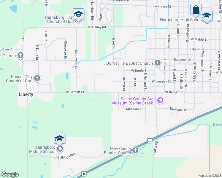 map of restaurants, bars, coffee shops, grocery stores, and more near 1332 West Barnett Street in Harrisburg