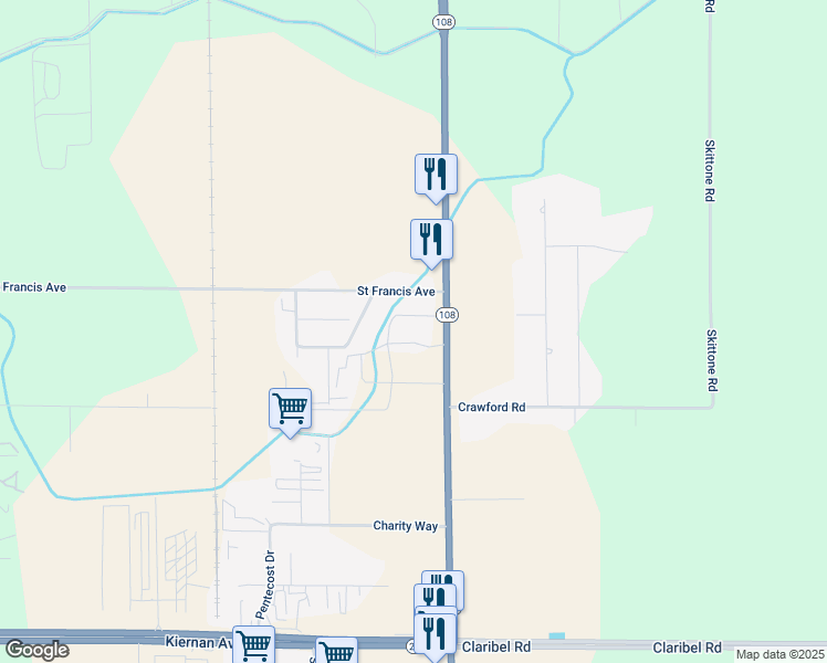 map of restaurants, bars, coffee shops, grocery stores, and more near 5637 McHenry Avenue in Modesto