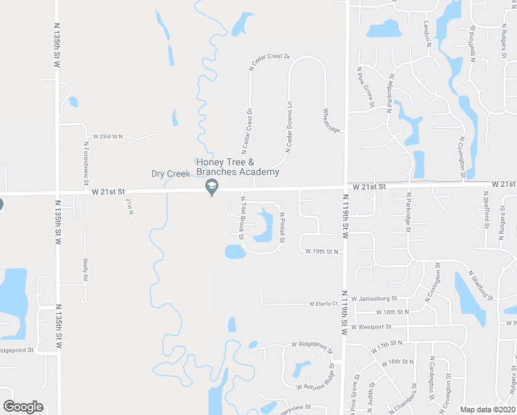 map of restaurants, bars, coffee shops, grocery stores, and more near 12503 West Cornelison Street in Wichita