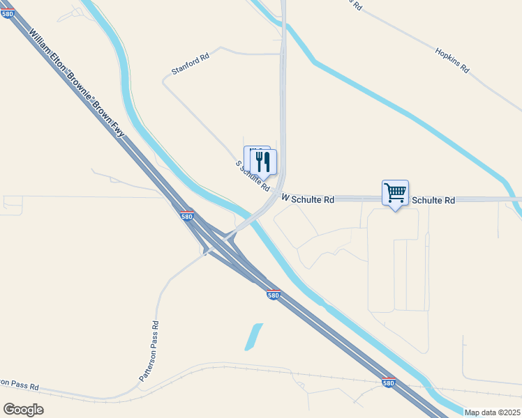 map of restaurants, bars, coffee shops, grocery stores, and more near 25559 International Parkway in Tracy