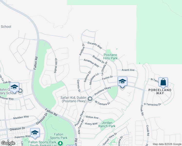 map of restaurants, bars, coffee shops, grocery stores, and more near 5271 Salerno Drive in Dublin