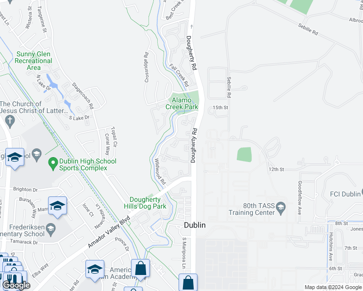 map of restaurants, bars, coffee shops, grocery stores, and more near 7304 Parkwood Circle in Dublin