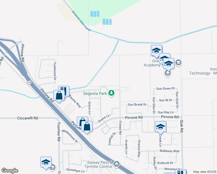 map of restaurants, bars, coffee shops, grocery stores, and more near 5045 Solero Way in Salida