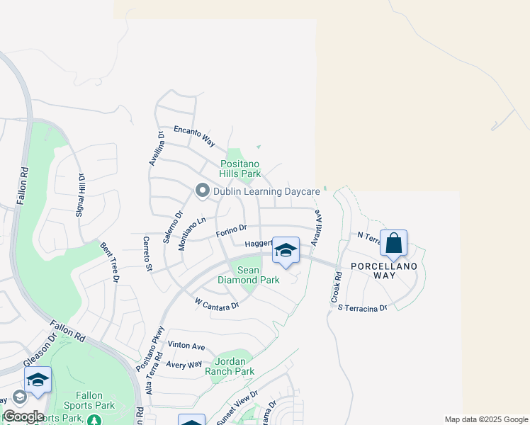map of restaurants, bars, coffee shops, grocery stores, and more near 2150 Avanti Avenue in Pleasanton