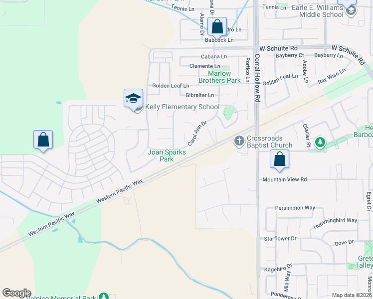 map of restaurants, bars, coffee shops, grocery stores, and more near 2379 Carol Ann Drive in Tracy