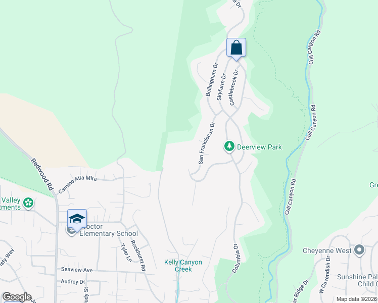 map of restaurants, bars, coffee shops, grocery stores, and more near 5771 Whispering Pine Court in Castro Valley