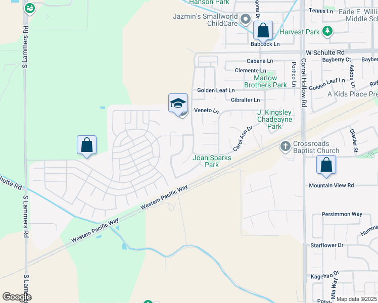 map of restaurants, bars, coffee shops, grocery stores, and more near 945 Mabel Josephine Drive in Tracy