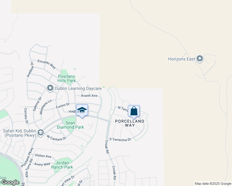 map of restaurants, bars, coffee shops, grocery stores, and more near 5057 Volterra Court in Dublin