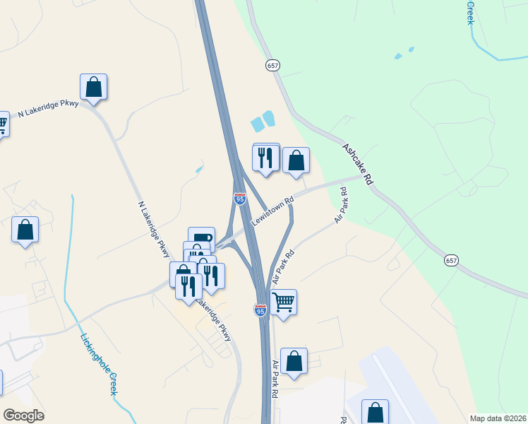 map of restaurants, bars, coffee shops, grocery stores, and more near 802 Lewistown Road in Ashland