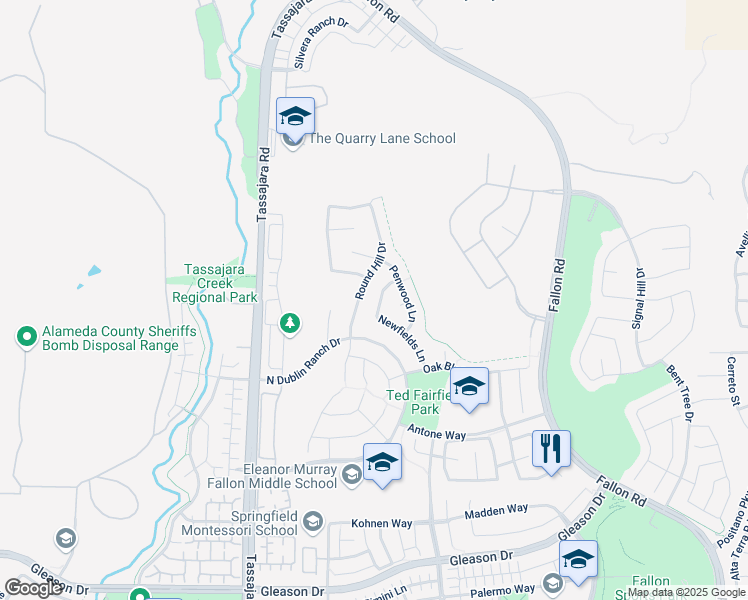 map of restaurants, bars, coffee shops, grocery stores, and more near 5822 Newfields Lane in Dublin