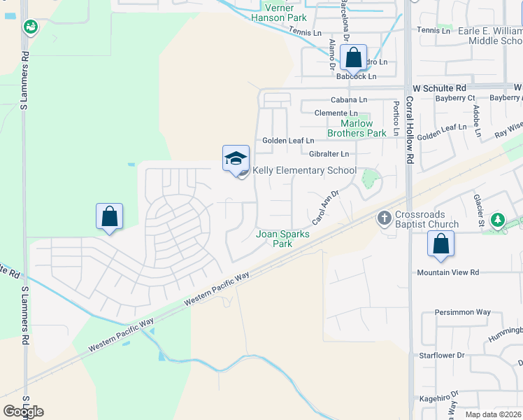 map of restaurants, bars, coffee shops, grocery stores, and more near 945 Mabel Josephine Drive in Tracy