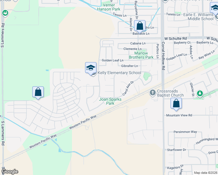 map of restaurants, bars, coffee shops, grocery stores, and more near 2433 Colby Court in Tracy