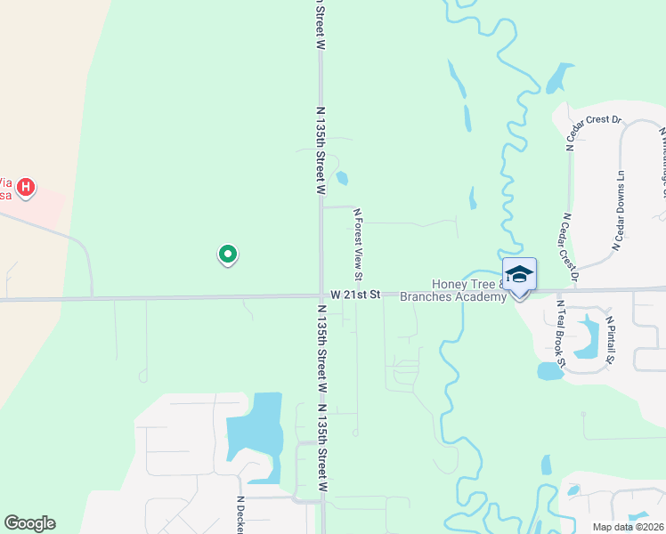 map of restaurants, bars, coffee shops, grocery stores, and more near 2256 North 135th Street West in Wichita