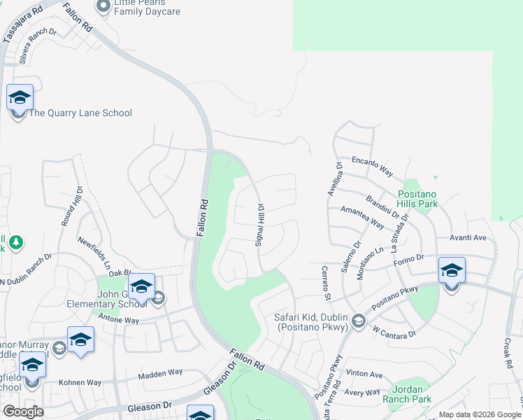 map of restaurants, bars, coffee shops, grocery stores, and more near Signal Hill Drive in Dublin