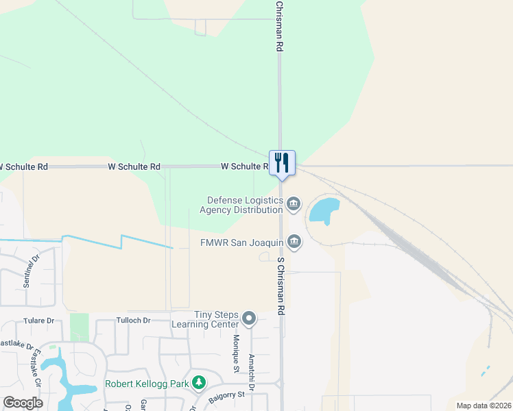 map of restaurants, bars, coffee shops, grocery stores, and more near 25673 South Chrisman Road in Tracy