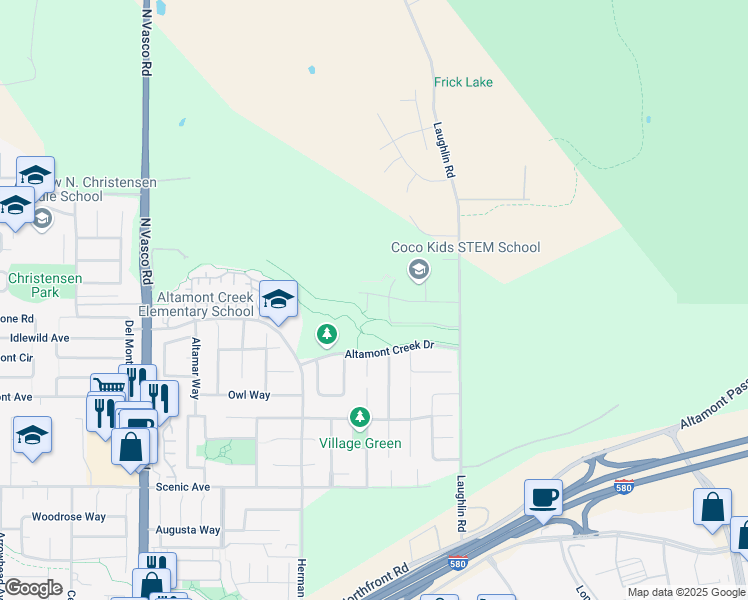 map of restaurants, bars, coffee shops, grocery stores, and more near 1669 Blackoak Court in Livermore