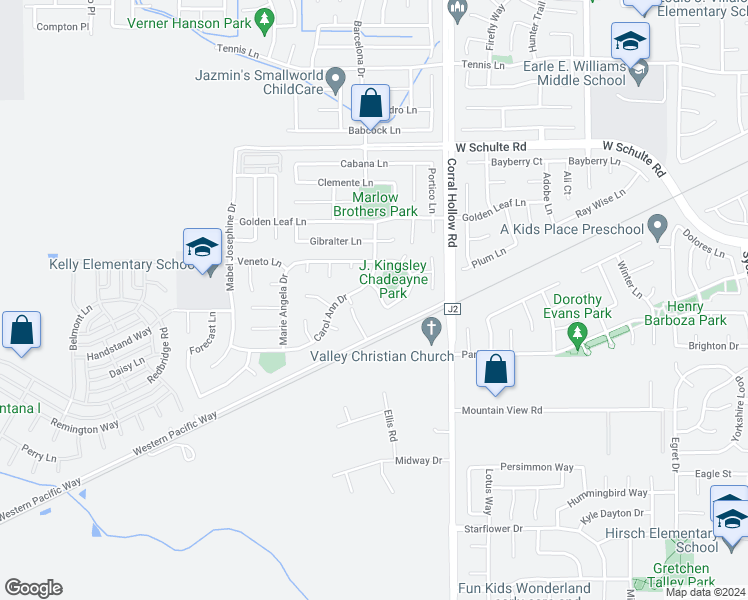 map of restaurants, bars, coffee shops, grocery stores, and more near 723 Ann Gabriel Lane in Tracy