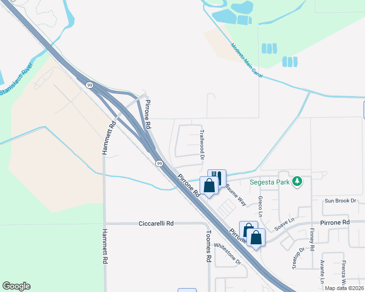 map of restaurants, bars, coffee shops, grocery stores, and more near 5528 Pleasant Grove Court in Salida