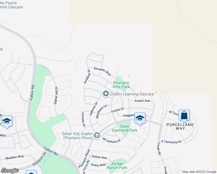 map of restaurants, bars, coffee shops, grocery stores, and more near 2373 Brandini Drive in Dublin