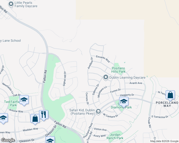 map of restaurants, bars, coffee shops, grocery stores, and more near 5565 Avellina Drive in Dublin