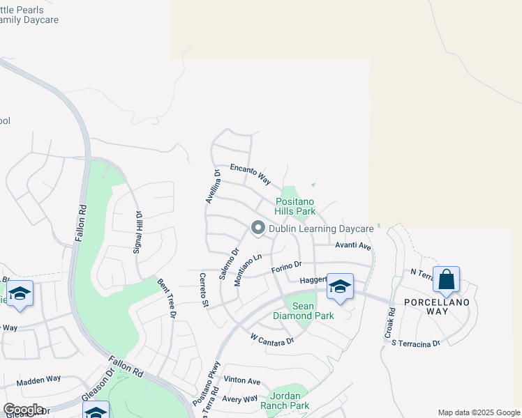 map of restaurants, bars, coffee shops, grocery stores, and more near 2397 Brandini Drive in Dublin
