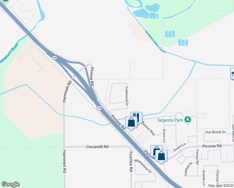 map of restaurants, bars, coffee shops, grocery stores, and more near 5528 Pleasant Grove Court in Salida
