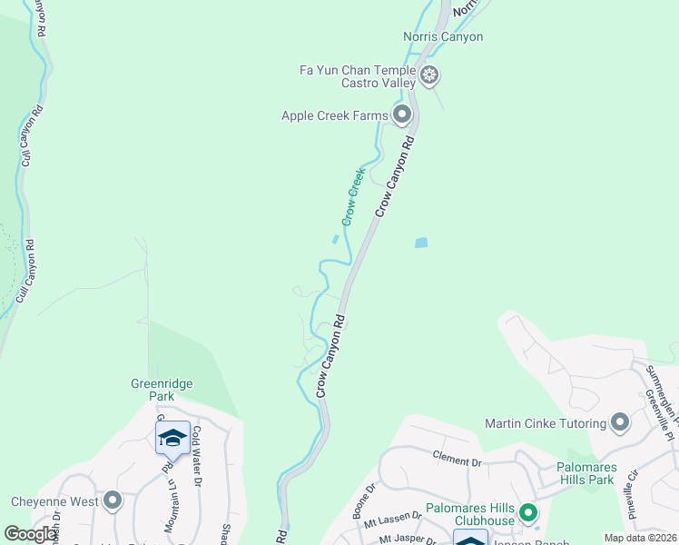 map of restaurants, bars, coffee shops, grocery stores, and more near 6630 Crow Canyon Road in Castro Valley
