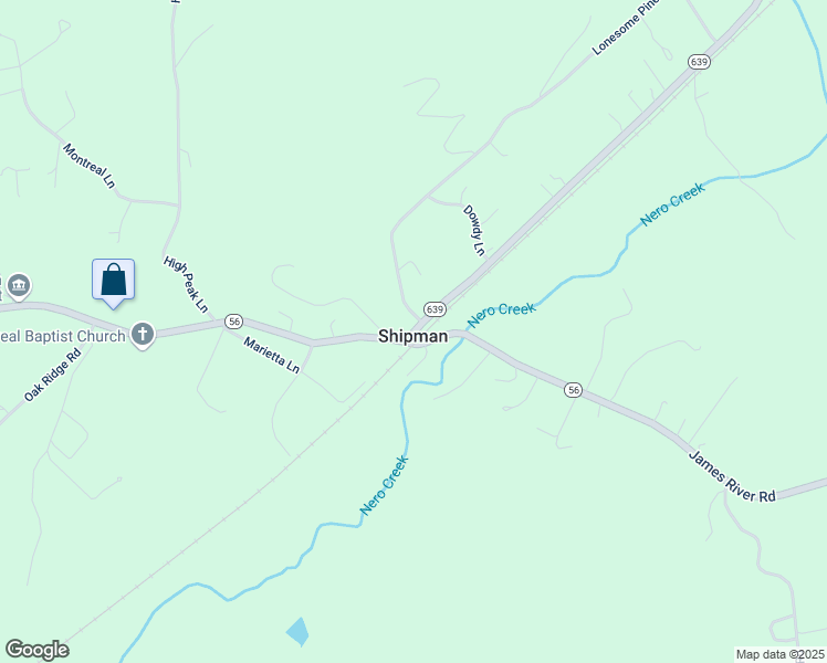 map of restaurants, bars, coffee shops, grocery stores, and more near in Shipman