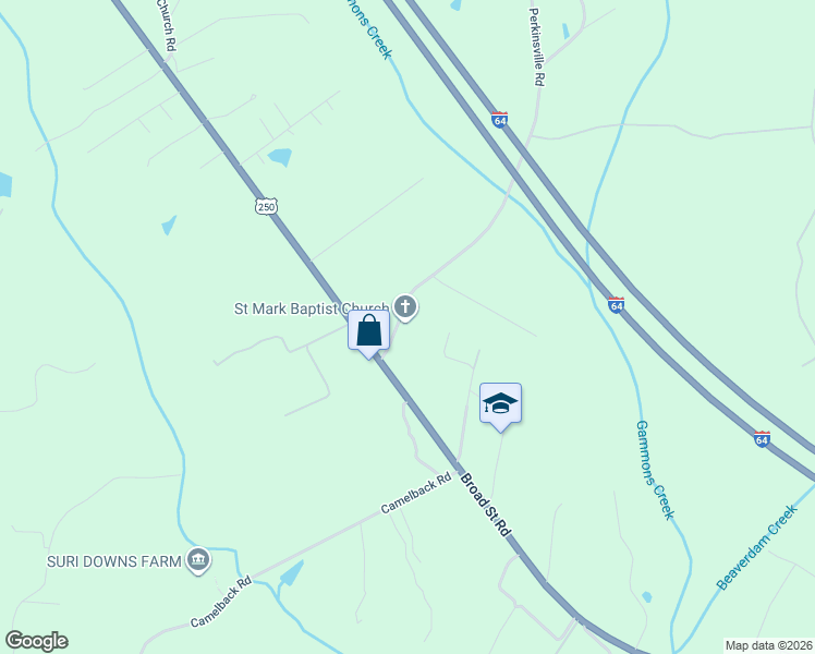 map of restaurants, bars, coffee shops, grocery stores, and more near 2000 Broad Street Road in Maidens