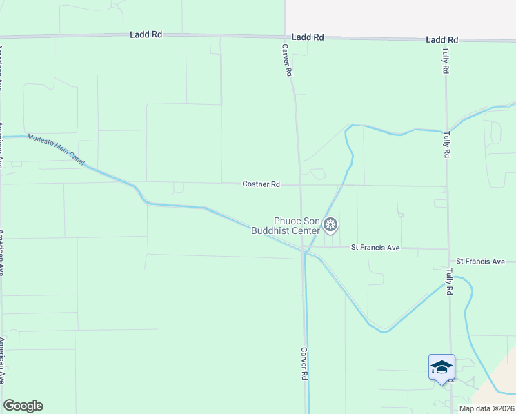 map of restaurants, bars, coffee shops, grocery stores, and more near 5919 Carver Road in Modesto
