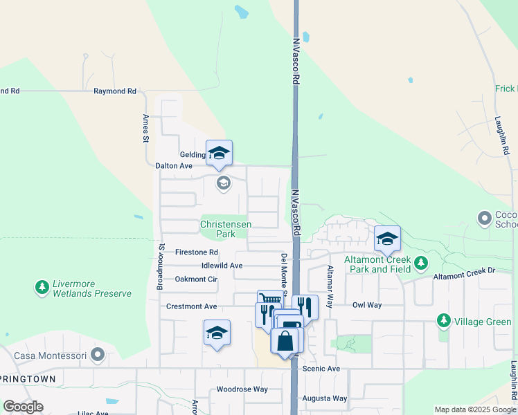 map of restaurants, bars, coffee shops, grocery stores, and more near 5920 Ocean Hills Way in Livermore