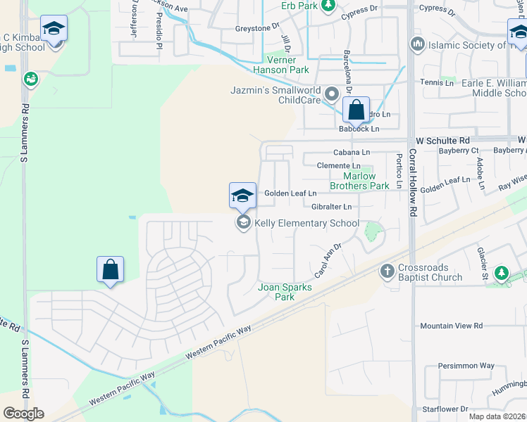 map of restaurants, bars, coffee shops, grocery stores, and more near in Tracy