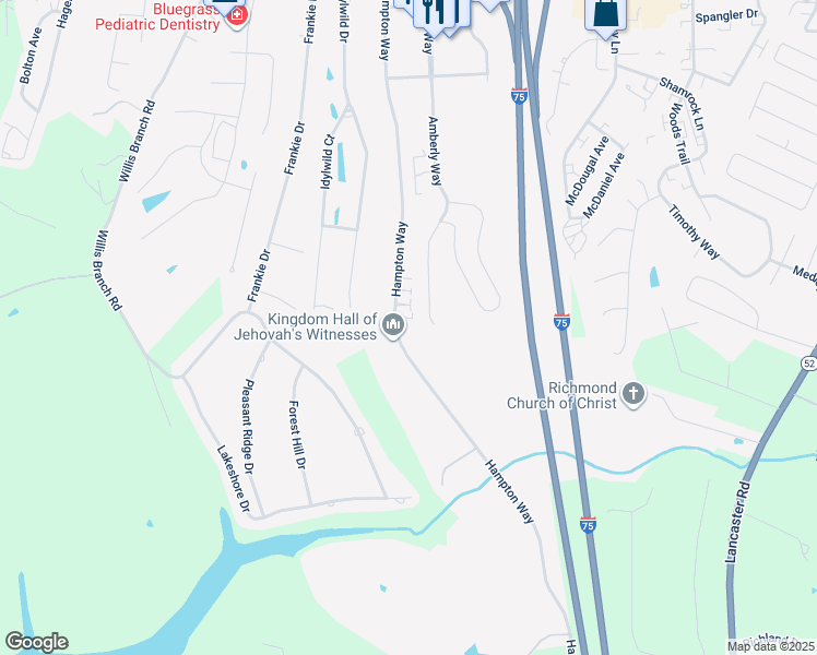 map of restaurants, bars, coffee shops, grocery stores, and more near 650 Hampton Way in Richmond