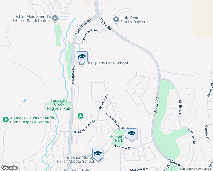 map of restaurants, bars, coffee shops, grocery stores, and more near 6063 Round Hill Drive in Dublin