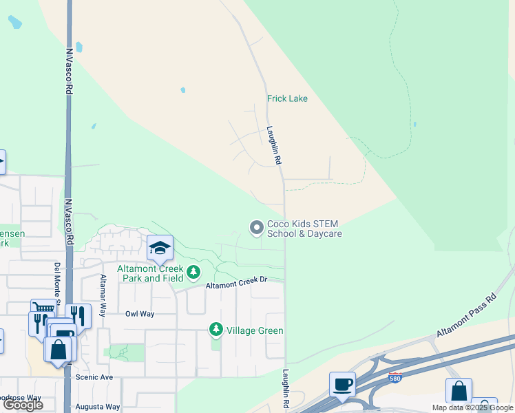 map of restaurants, bars, coffee shops, grocery stores, and more near 1918 Meadow Glen Drive in Livermore