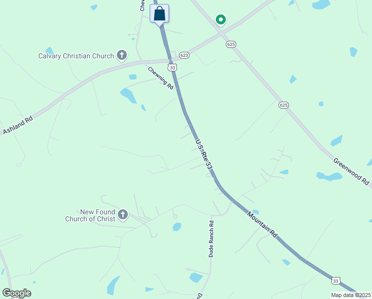 map of restaurants, bars, coffee shops, grocery stores, and more near 14125 Mountain Road in Glen Allen