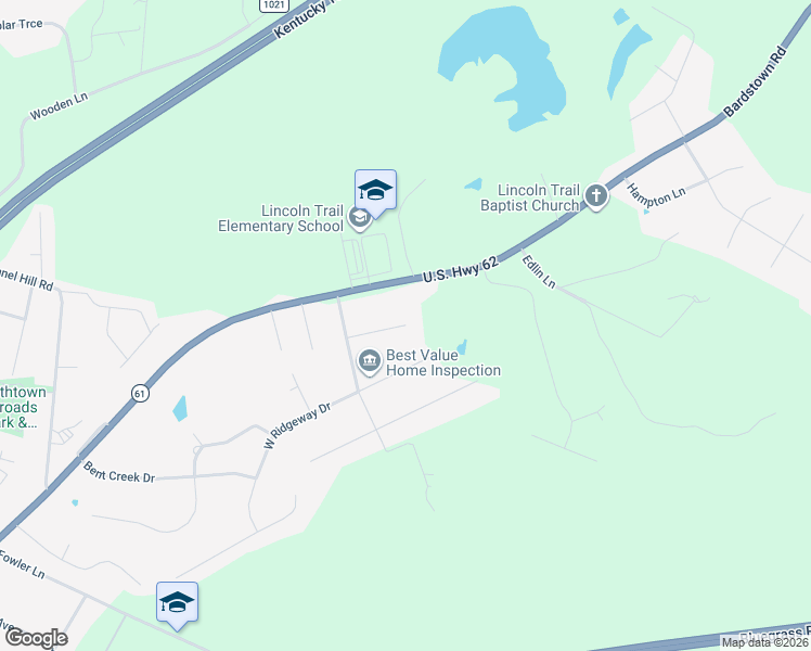 map of restaurants, bars, coffee shops, grocery stores, and more near 198 Oak Hill Drive in Elizabethtown