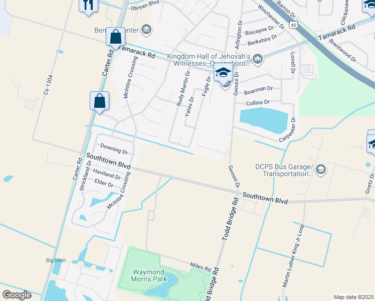 map of restaurants, bars, coffee shops, grocery stores, and more near 2280 Fulkerson Drive in Owensboro