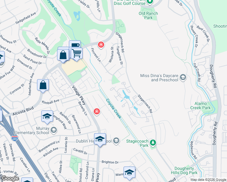 map of restaurants, bars, coffee shops, grocery stores, and more near 8308 North Lake Drive in Dublin