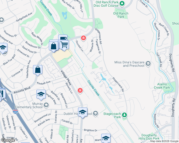 map of restaurants, bars, coffee shops, grocery stores, and more near 8308 North Lake Drive in Dublin