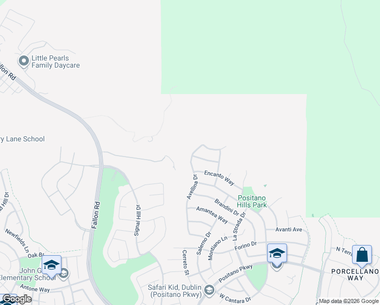 map of restaurants, bars, coffee shops, grocery stores, and more near 5820 Avellina Drive in Pleasanton