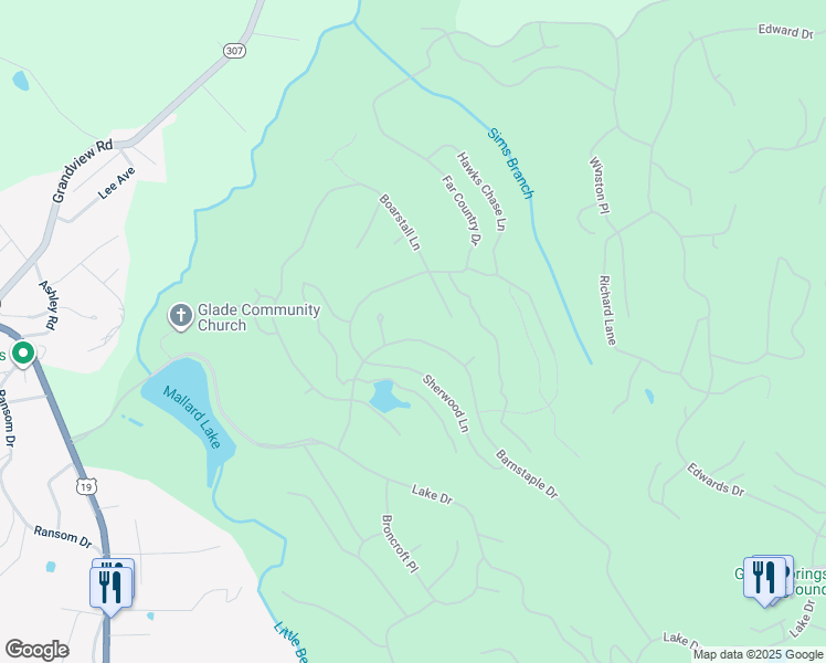 map of restaurants, bars, coffee shops, grocery stores, and more near 100-198 Pembroke Ln in Daniels