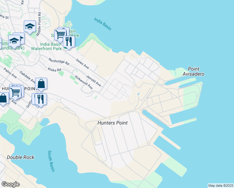 map of restaurants, bars, coffee shops, grocery stores, and more near 198 Coleman Street in San Francisco