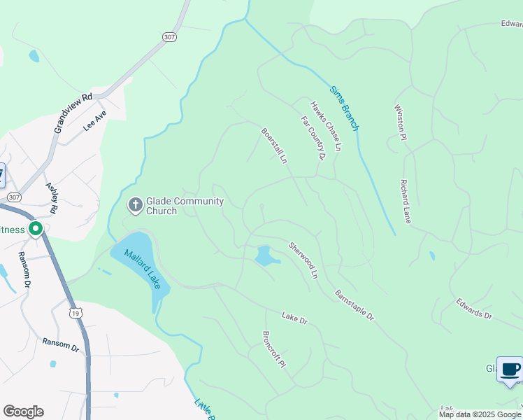 map of restaurants, bars, coffee shops, grocery stores, and more near 198 Pembroke Ln in Daniels