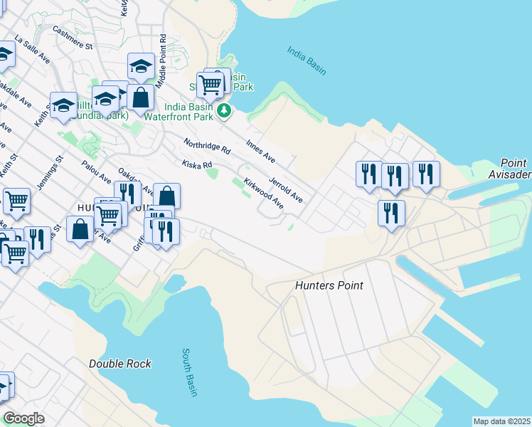 map of restaurants, bars, coffee shops, grocery stores, and more near in San Francisco