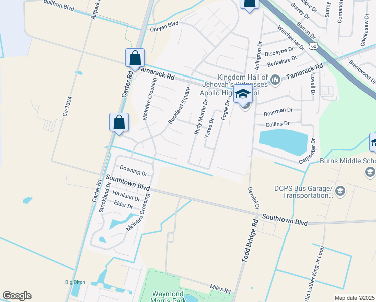 map of restaurants, bars, coffee shops, grocery stores, and more near 4118 Rudy Martin Drive in Owensboro