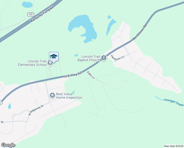 map of restaurants, bars, coffee shops, grocery stores, and more near 65 Edlin Lane in Elizabethtown