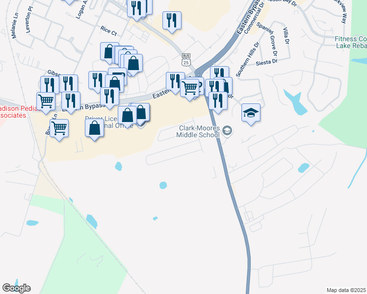 map of restaurants, bars, coffee shops, grocery stores, and more near 248 Celia Drive in Richmond