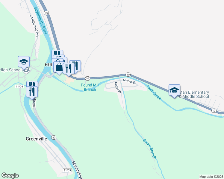 map of restaurants, bars, coffee shops, grocery stores, and more near 200 Mercury Way in Mallory